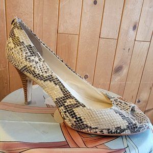 Calvin Klein Faux Snakeskin Peep-toe Heel